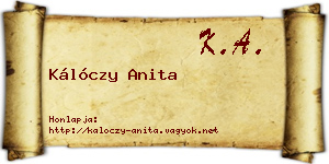 Kálóczy Anita névjegykártya