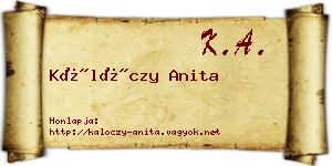 Kálóczy Anita névjegykártya